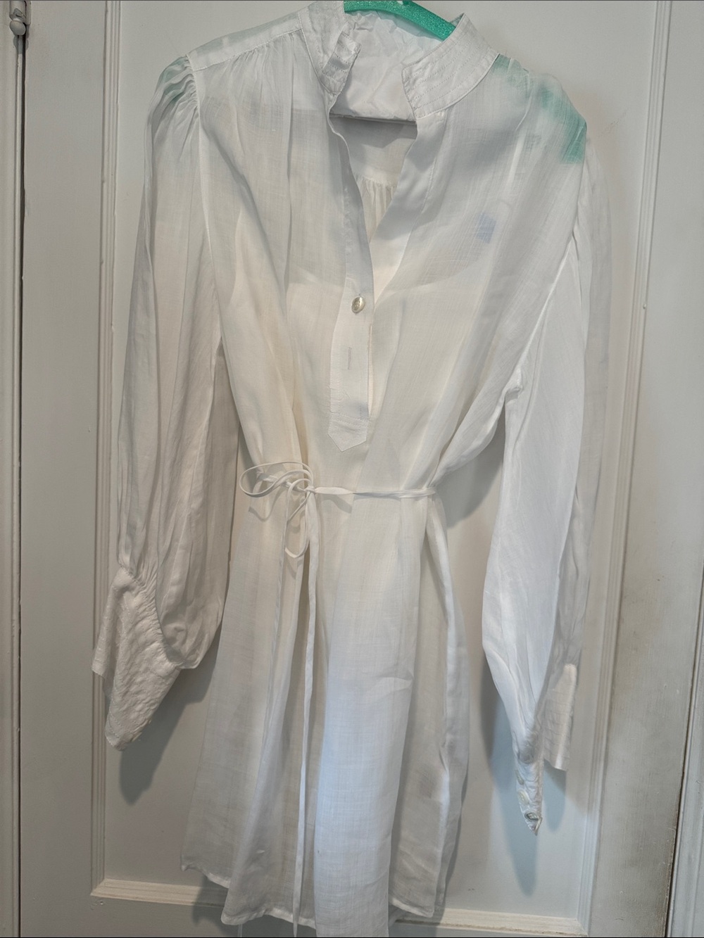 Banana Republic White Long-Sleeve Tunic Dress